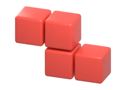 3D render of the Z piece: two offset pairs, stepping down to the right